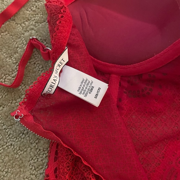Victoria's secret Very Sexy Unlined Lace-up Corset 32C Red - Picture 2 of 3